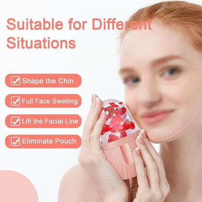 Portable Ice Face Roller, Soothing Facial Contour Massager, Facial Massage Ice Cube Mold for Face & Eye, Ice Mold Ice Compress Skin Care Tool for Women