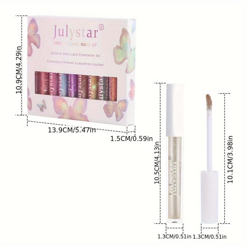 Liquid Eyeshadow Set, 10pcs/set Long-lasting Eyeshadow, Glitter Liquid Eyeshadow, Shimmering Eye Shadow, Glittering Brightening Highlighting Liquid Stick for Crystal Eye Makeup