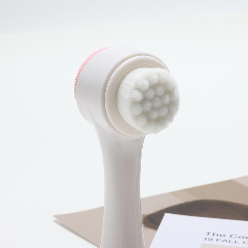 2 in 1 Face Cleansing Brush with Handle, Deep Cleaning Face Wash Face Massage Brush, Face Scrubber, Facial Skin Massaging Tool, Face Cleaning Brush