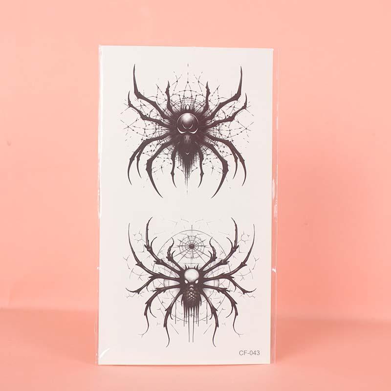 Spider Pattern Temporary Tattoo Sticker, 3 Counts/set Waterproof Body Art Sticker for Women & Men