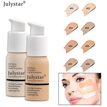 30ml Long-lasting Foundation, Oil Control Foundation, Moisturizing Coverage Makeup Cream, Lightweight Concealer Foundation