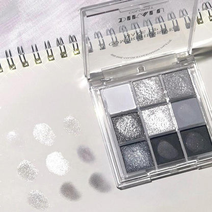 Gray-Tone Eyeshadow Palette,?Shimmer & Matte Eyeshadow for Party, Long Lasting Shimmering Eye Shadow Makeup Products, High Pigmented Blendable Eyeshadow Powder