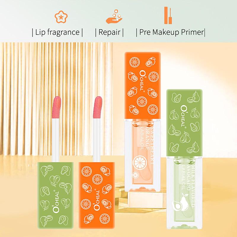 Fruit Warming Lip Oil & Lipstick, 1 Box Moisturizing Lip Balm, Long Lasting Lip Care for Women & Girls Daily Care