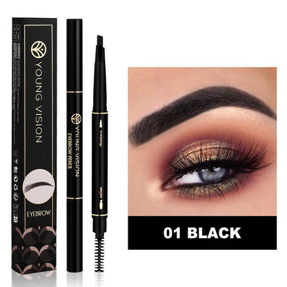 Long-lasting Makeup Eyebrow Pencil, 1 Count Double-head Silky Eyebrow Pencils with Brow Brush, Makeup Tools for Women & Girls