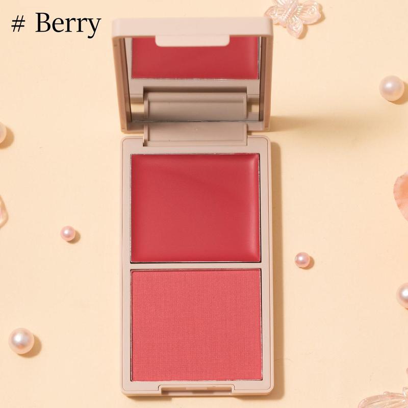 Two-tone Blends Blush Tray, Available in Paste and Powder, Matte and Cream Effects for Eyes, Cheeks and Lips, Conchita Blush Palette