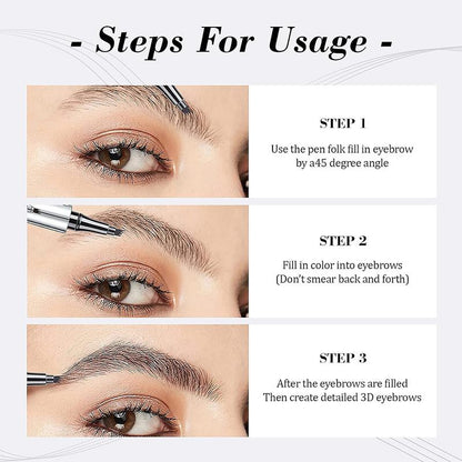 5- Color 4 Split Eyebrow Pen,Waterproof Eyebrow  Tint Stick,Long Lating Eyebrow Tattoos Natural Eyebrow Shping Pen Makeup Flawless Cosmetic