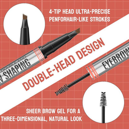 2 in 1 Eyebrow Gel & Eyebrow Pencil, 1 Count Long Lasting Eyebrow Gel & Eyebrow Brush, Natural Eyebrow Makeup Tool for Women