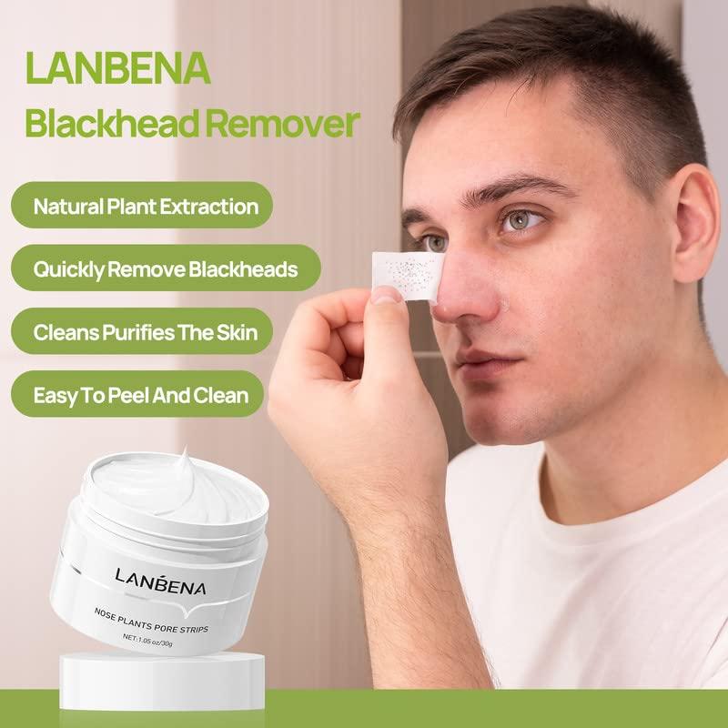 LANBENA Blackhead Remover Peel Off Mask for Face and Nose Aloe extract Facial Peeling Acne Cleansing Nose Pore Strips Skincare