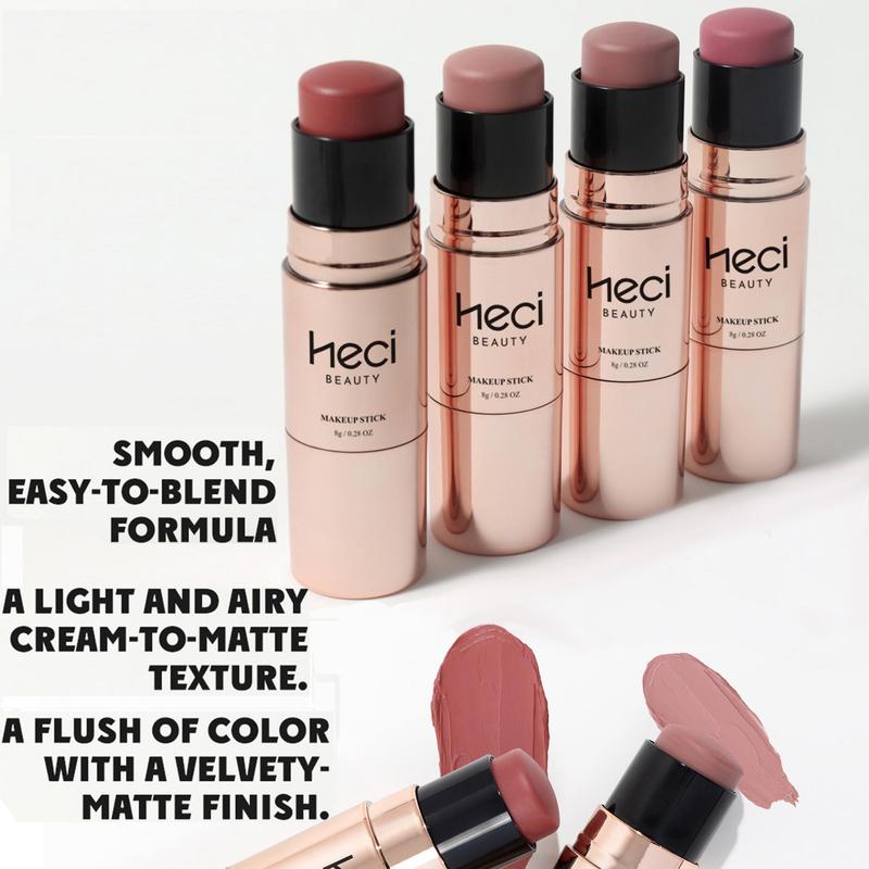 Double-ended Blush Stick, Long Lasting Matte Blush For Daily Makeup, Lightweight Blush For Cheeks, Lips And Eyes