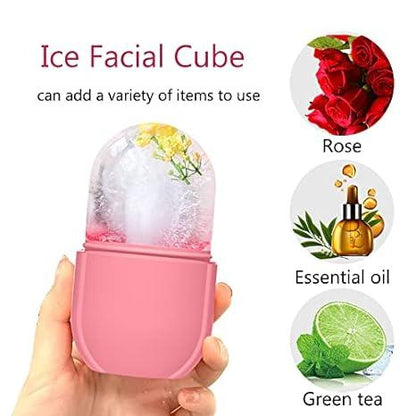 Facial Ice Roller,Silicone Facial Ice Roller,Facial and Eye Cube Ice Roller,Facial Beauty Ice Roller Skin Care Tools,Facial Ice Cube,Facial Scraping Massage,Facial Beauty Silicone Ice Moulds,Reusable Massage Silicone Ice Moulds