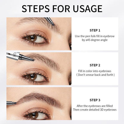 Angled Design Liquid Eyebrow Pencil, Waterproof Long Lasting Brow Makeup Pen for Thick and Sparse Brows