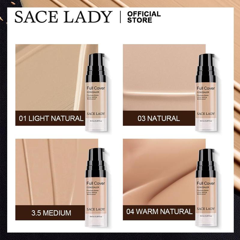 Sace Lady Long-lasting Matte Concealer, 1 Count Highly Concealer Liquid Foundation, Full Cover Flawless Makeup Cream, Pore Minimising Face Corrector