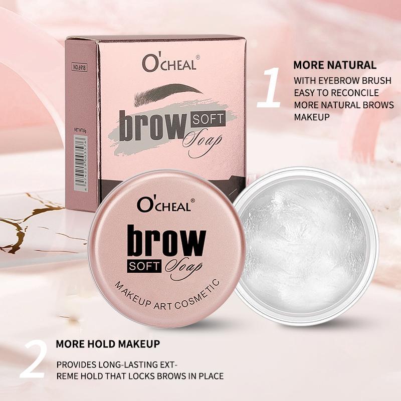 Eyebrow Wax, Colorless Eyebrow Setting Wax with Eyebrow Brush, Eyebrow Makeup Tool for Women, Long-lasting Natural Eyebrow Styling Soap, Makeup Tool