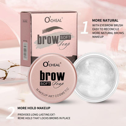 Eyebrow Wax, Colorless Eyebrow Setting Wax with Eyebrow Brush, Eyebrow Makeup Tool for Women, Long-lasting Natural Eyebrow Styling Soap, Makeup Tool