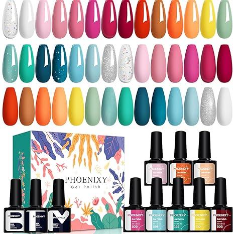 "Spring's Best Colors 24 PCS Gel Nail Polish Kit " Glossy Manicure Nail Art Nail Care Pack Smooth Cutics Cosmetic