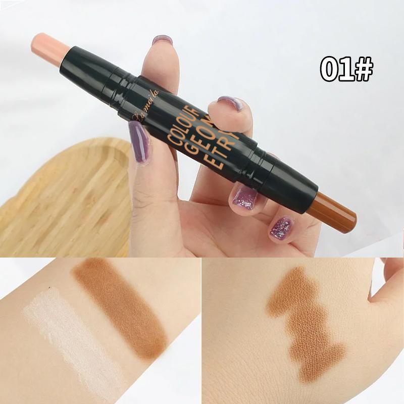 New Cream Stick 2 in 1 Contouring Sticks, Creamy Face Shaping Stick with Light Texture Highlighter for Women Face Primer Base