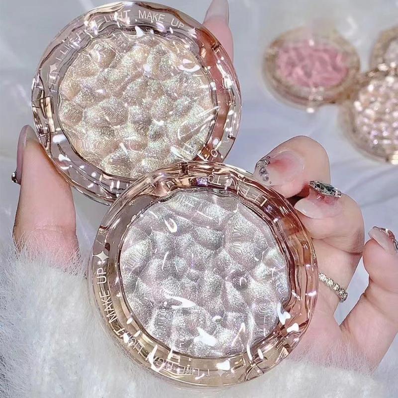 Glitter Highlighter Powder, Shimmering Highlighter Palette, Long Lasting Pearly Makeup Powder, Facial Brightening Cosmetics