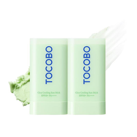 [TOCOBO] Cica Cooling Sun Stick Duo SPF50+ PA++++ 19g, Cica Calming Sun Stick For All Skin Types, Moisturizing Multi-balm type, CIca Multi-hyaluronic Fermented, Cooling Soothing Sun Stick,  Multi-skincare, Viral Cica Cooling Sun Stick