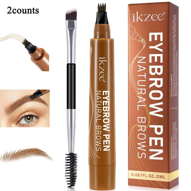 Double-ended Eyebrow Pencil with Eyebrow Brush Set, Long Lasting Eyebrow Pencil, Brow Styling Brush, High Pigmented Brow Shading & Filling Pencil, Makeup Tool