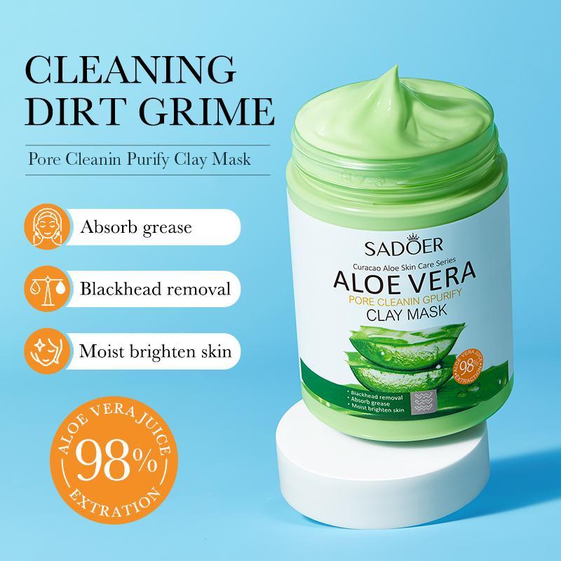 Aloe Vera Clay Mask, Deep Cleansing Pore Cleaning Face Mask, Moisturizing Facial Mask, Face Care Product for Women & Men