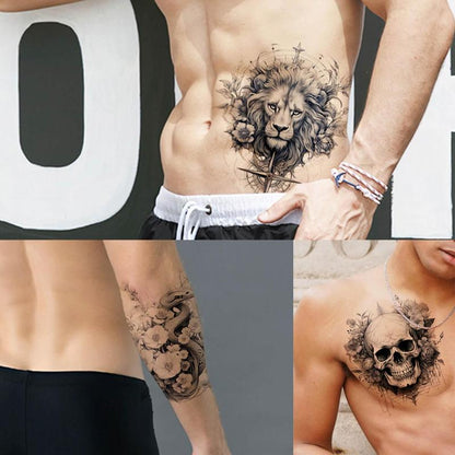 Animal & Flower Pattern Temporary Tattoo Sticker, 44pcs/set Fake Tattoo Sticker, Body Art Sticker for Men & Women