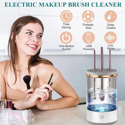 Electric Makeup Brush Cleaner, Automatic Rotation Makeup Brush Cleaner, 2024 Upgrade Makeup Brush Cleansing Machine for All Size Makeup Brush