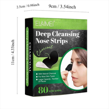 Deep Cleansing Nose Strips, 1 Box Natural Charcoal Black Head Strips, Nose Cleaning Strips, Professional Skincare Products for Women