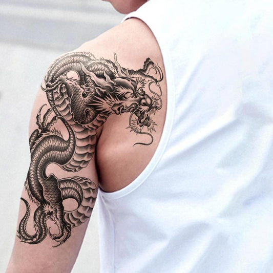 Dragon Pattern Temporary Tattoo Sticker (1 Piece), Waterproof Fake Tattoo Sticker, Body Art Decoration For Men & Women