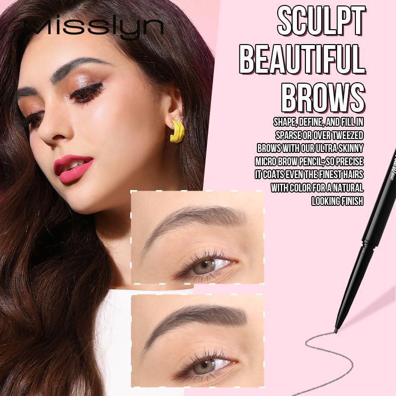 Double Ended Eyebrow Pencil & Brush, 1 Piece Ultra Precision Defining Eyebrow Pencil & Brow Styling Brush, Brow Shading & Filling Pencil, Eye Brow Makeup Product