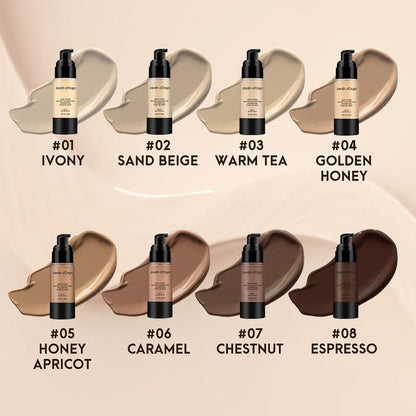 Jardin d'Orga Foundation Matte Waterproof Long Lasting Natural Makeup Liquid Foundation With Full Coverage Concealer Cosmetic