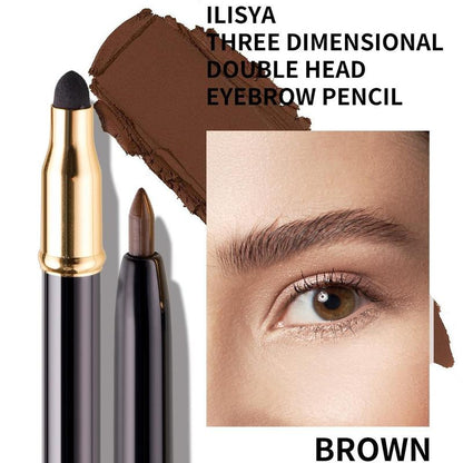 Double Head Eyebrow Pencil (1 Piece), Long Lasting Eyebrow Pen, Brow Styling Pen, Brow Shading & Filling Pencil, Brow Sponge Brush Makeup Tool, Eye Brow Makeup Products