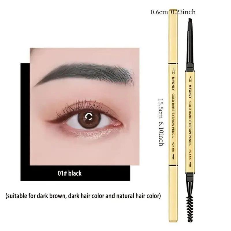 Double Sided Waterproof Eyebrow Pen & Brush (1 Piece), Long Lasting Eyebrow Pencil, Brow Shading & Filling Tool