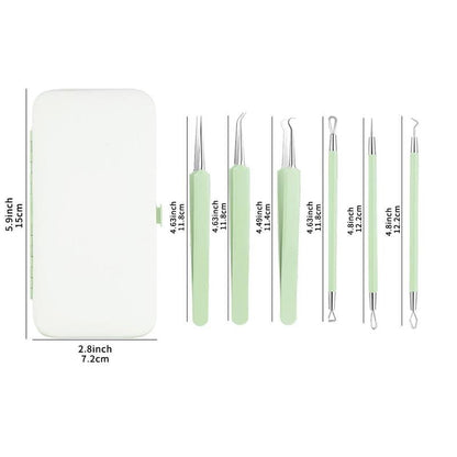 Portable Acne Removal Kit With Storage Case, 6pcs?Multifunction Acne Remover Tool, Professional Skincare Tools For Women