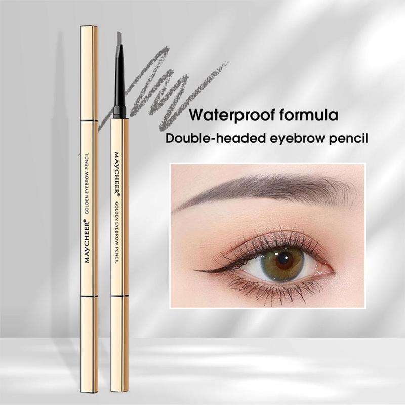 Double-ended Eyebrow Pencil, 1 Count Long Lasting Eyebrow Pencil with Brush, Brow Styling Brush, Brow Shading & Filling Pencil, Brow Brush Makeup Tool, Eye Brow Makeup Products