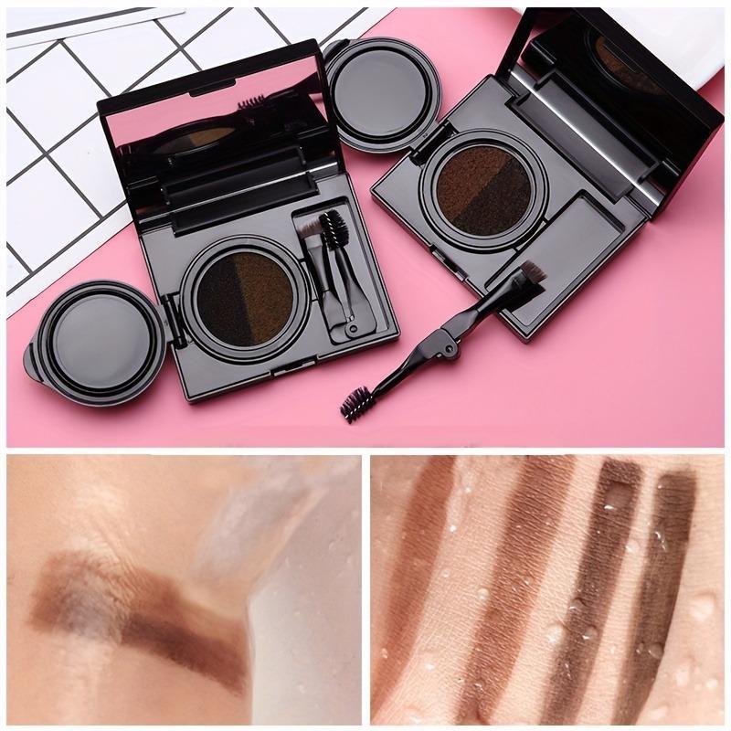 Double Color Eyebrow Powder Palette With Eyebrow Brush, 1 Count Waterproof Long Lasting Eyebrow Pencil, Makeup Tool For Women