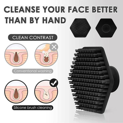 Silicone Facial Cleansing Brush, Silicone Face Scrubber, Face Wash Brush Soft Bristle Facial Exfoliating Brush