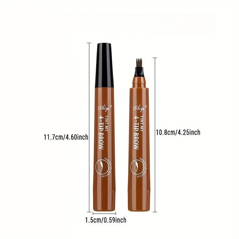 4 Split Tip Eyebrow Pencil, 1 Count Long Lasting Brow Makeup Pen For Thick & Natural Looking Brow