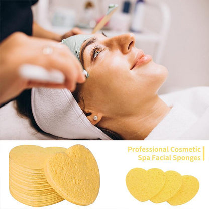 Comfort Heart Shaped Facial Cleansing Puff, 20pcs Portable Compressed Facial Sponge, Daily Use Comfort Facial Skin Care Tool, For Women and Girls