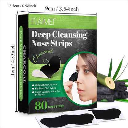 Deep Cleansing Nose Strips, 80pcs/set Charcoal Dark Spot Reducer Pore Strips, Nose Blackhead Remover Strips, Professional Skincare Products for Women