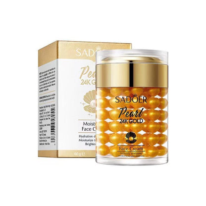 Moisturizing Pearl 24k Gold Facial Skincare Cream, Brightening & Firming Facial Lotion, Beauty & Personal Care Product