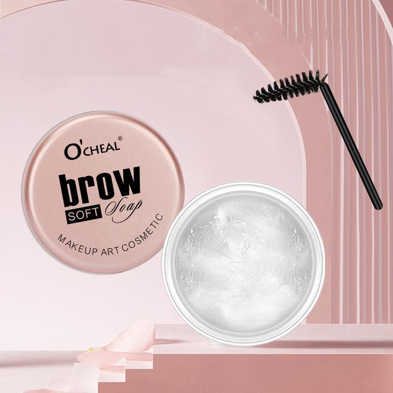 Eyebrow Wax, Colorless Eyebrow Setting Wax with Eyebrow Brush, Eyebrow Makeup Tool for Women, Long-lasting Natural Eyebrow Styling Soap, Makeup Tool