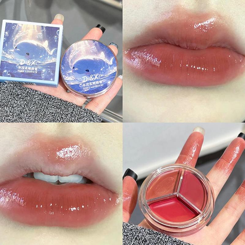 Cute Whale Design Moisturizing Lip Balm, 3 Color Long Lasting Matte Lipstick, Hydrating Lip Balm, Suitable for All Occasions Lip Makeup