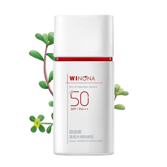 WINONA Sunscreen for Waterproof,Broad Spectrum SPF 50+++ Face Sunscreen Lotion, Lightweight and Gentle,Daily Facial Moisturizing Sunscreen