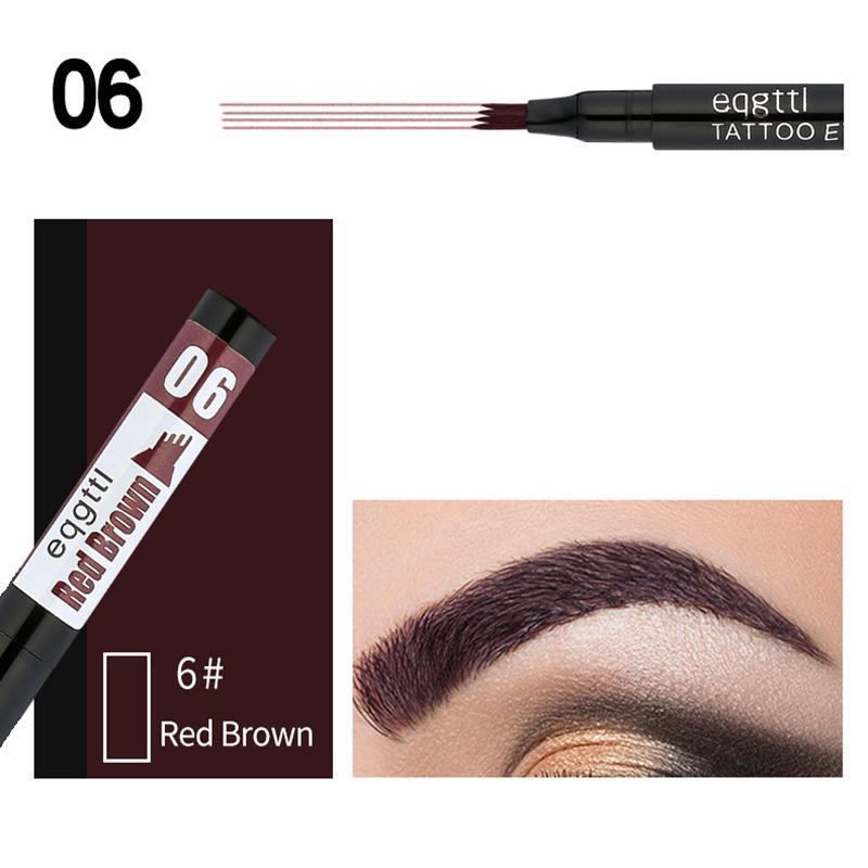 4 Fork Eyebrow Pencil, 1 Count Waterproof Long Lasting Eyebrow Pen, Brow Styling Shading & Filling Pencil