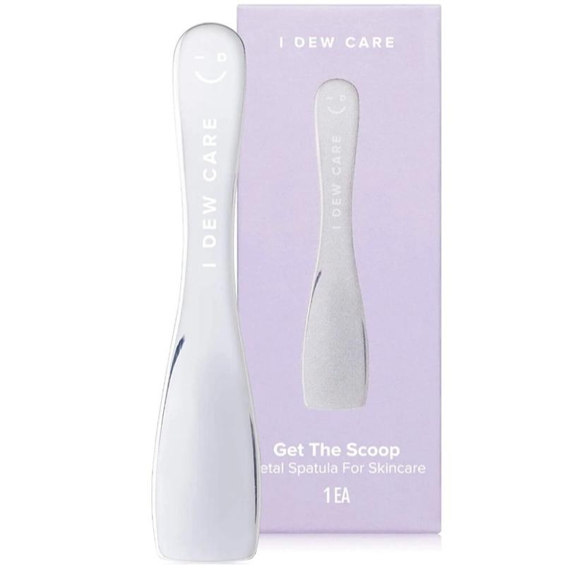 I Dew Care Multi-functional Applicator - Get The Scoop | Gift, Stainless Steel Spatula, Beauty Tool for Cream, Lip Balm, Wash-Off Masks, Mixing, Depuffing Skincare Comfort