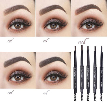 Double-ended Eyebrow Pencil, 5 Counts/set Long Lasting Eyebrow Pencil, Brow Styling Brush, Eye Brow Makeup Tool, Eyebrow Makeup Brushes, Makeup Brushes, Cosmetic Beauty Supplies