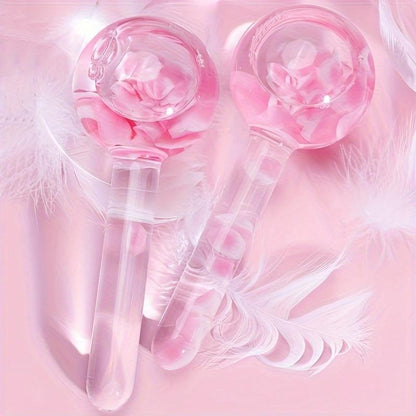 Flower Design Ice Ball (2 Counts), Ice Ball Face Massage Tool, Face Massage Ice Ball, Facial Skin Care Tool for Women