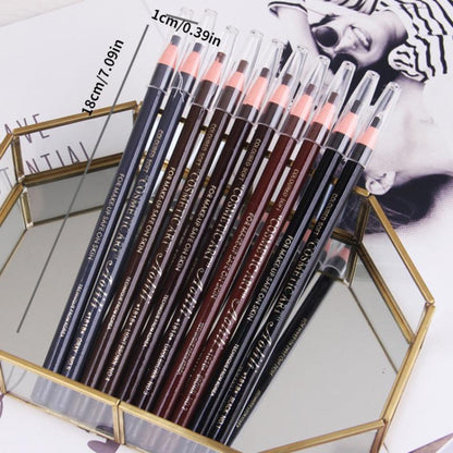 Waterproof Eyebrow Pencil (5pcs), Long Lasting Eyebrow Pencil, Brow Styling Brush, Sweat Proof High Pigmented Brow Shading & Filling Pencil, Makeup Tool Easy to Apply