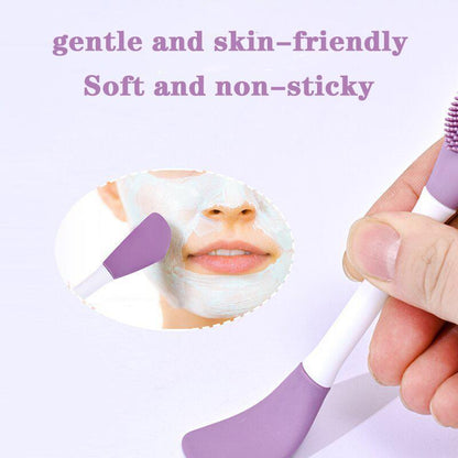 2 In 1 Double-ended Face Mask Brush (1 Piece), Silicone Face Mask Applicator, Facial Skin Care Tool