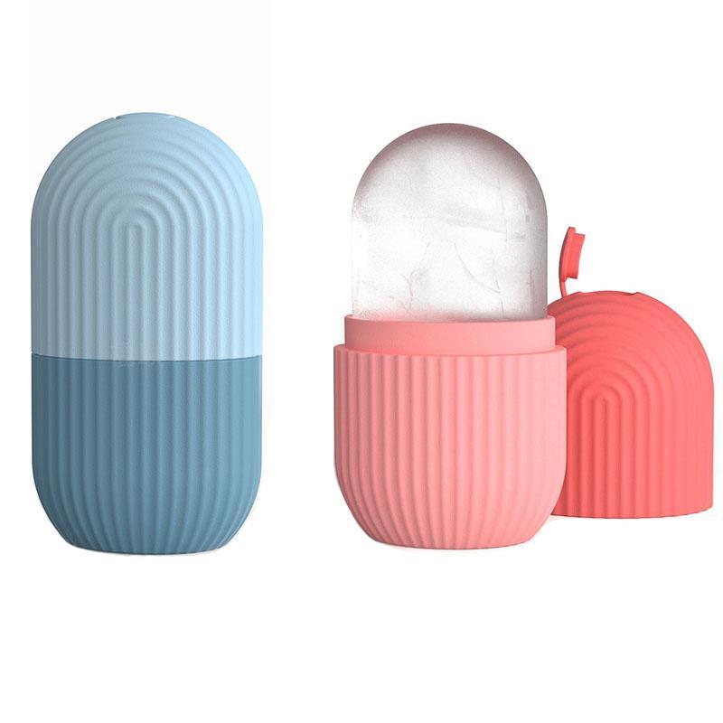 Random Color Portable Ice Face Rollers, 2pcs Facial Contour Massagers For Naturally Conditioning, Facial Mold Cube Ice Rollers, Ice Mold Ice Compress Skin Care Tools For Women